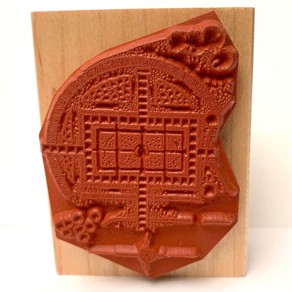 CLUB SCRAP Limited Edition Rubber Stamp Formal Garden Plan Mosaic Art UNUSED - Picture 4 of 6